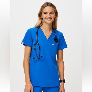 SOLD Royal Blue Figs Catarina One Pocket Scrub Top